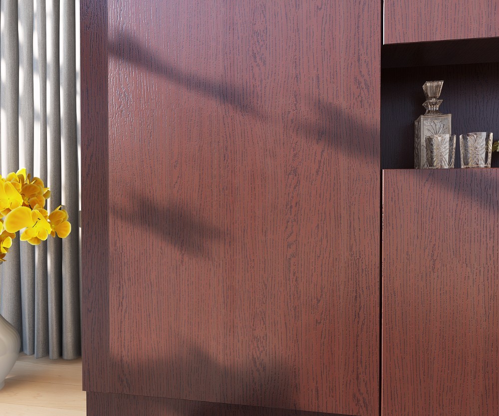 Self-Adhesive High Glossy Wood Grain Film PVC Decorative Film for Furniture Renovation