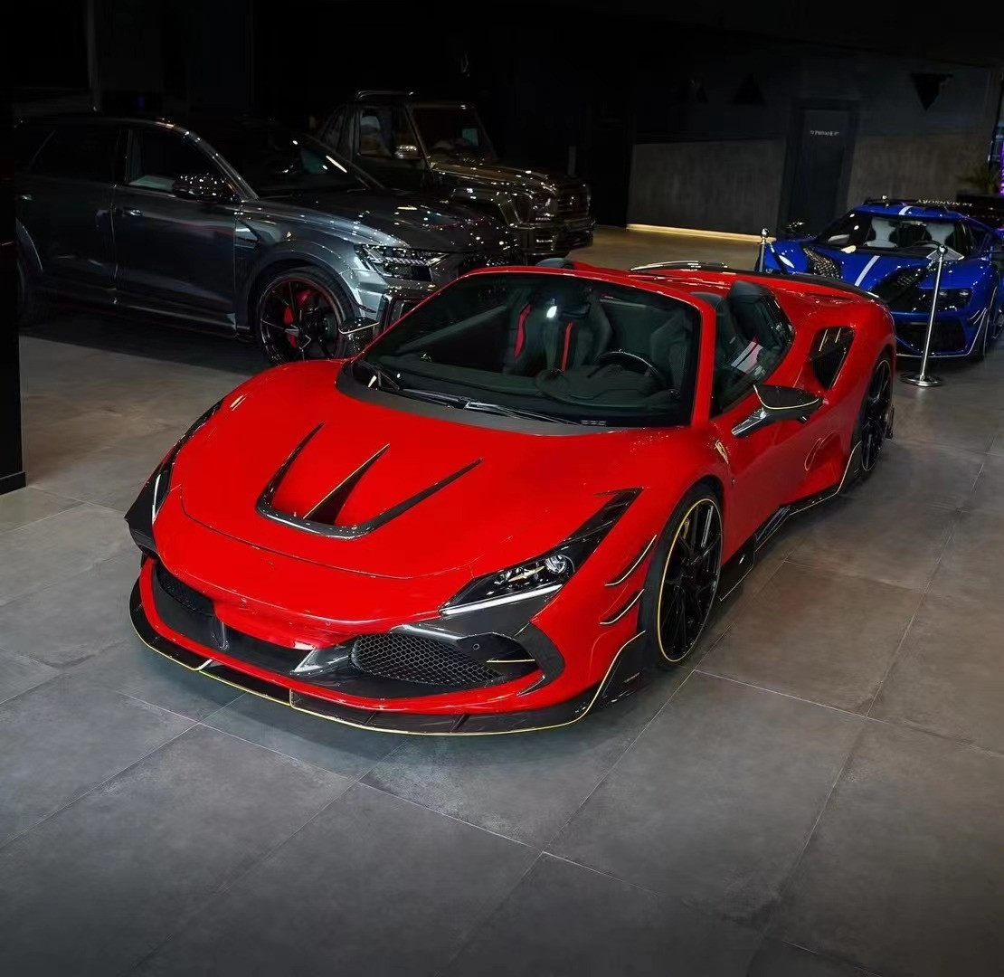 Auto Parts for Ferrari F8 Carbon Fiber Body Kit F8 Upgrade MSY Style Front Shovel Diffuser Spoiler Side Skirt Body Kit