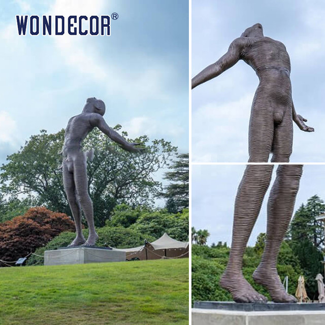 Embracing Sky Man Bronze Statues Sculpture 3D Design