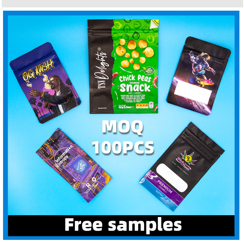 Plastic Zip Lock Pouch Bags Waterproof Zipper Stand Up Food Snack Resealable