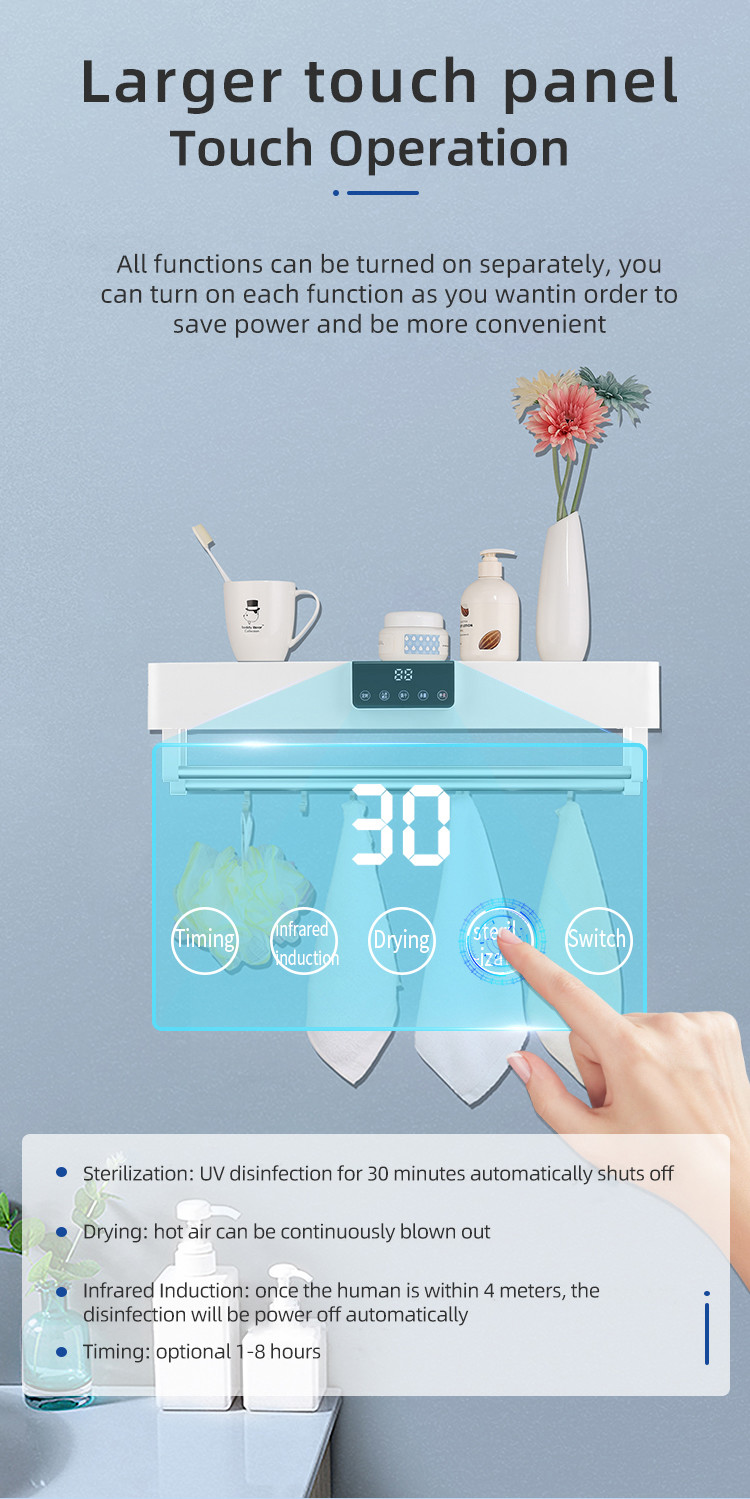 UV Light 50Hz Towel Warmer Rack Smart Home Products Dryer Shelves