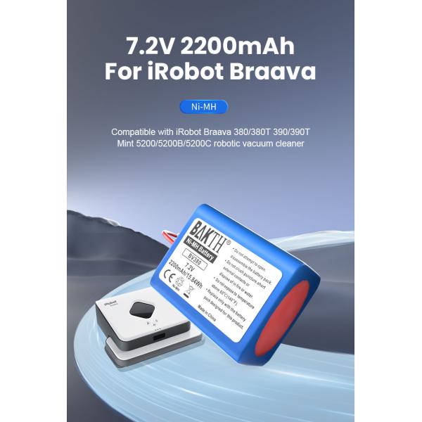 7.2V 2200mAh Rechargeable Ni Mh Battery Pack BV380 For IRobot Braava