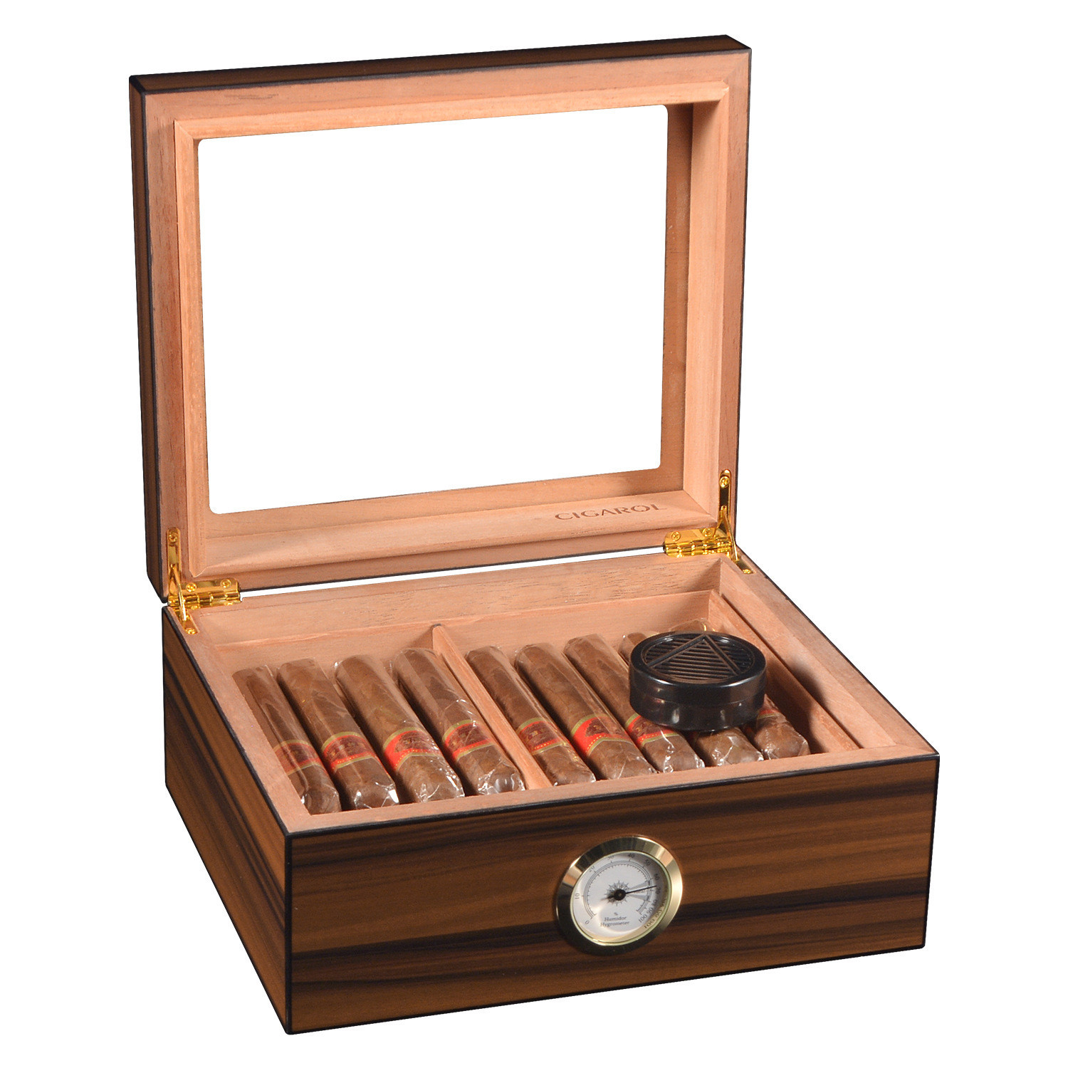 Humidity Controlled Cigar Packaging Box Rigid Wood / Paperboard Customizable