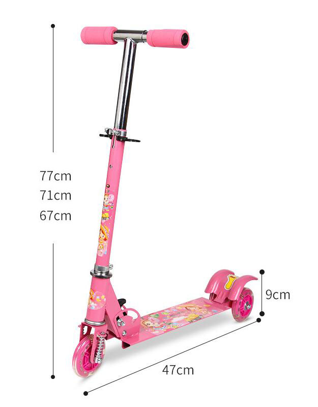 Foldable Kick Scooter for Kids Ages 3-12 Adjustable Height Max Load 200 LBS Portable