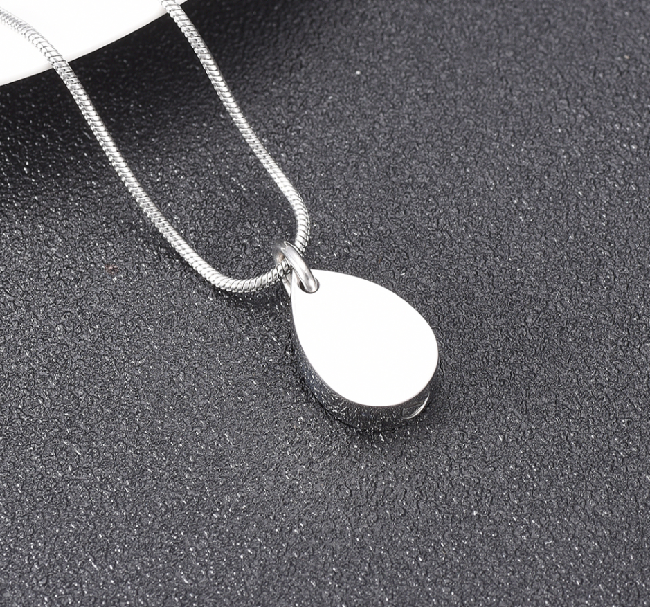 Picture Water Drop Urn Ashes Holder Cremation Pendant Keepsake Necklace Urns Memorial Jewelry