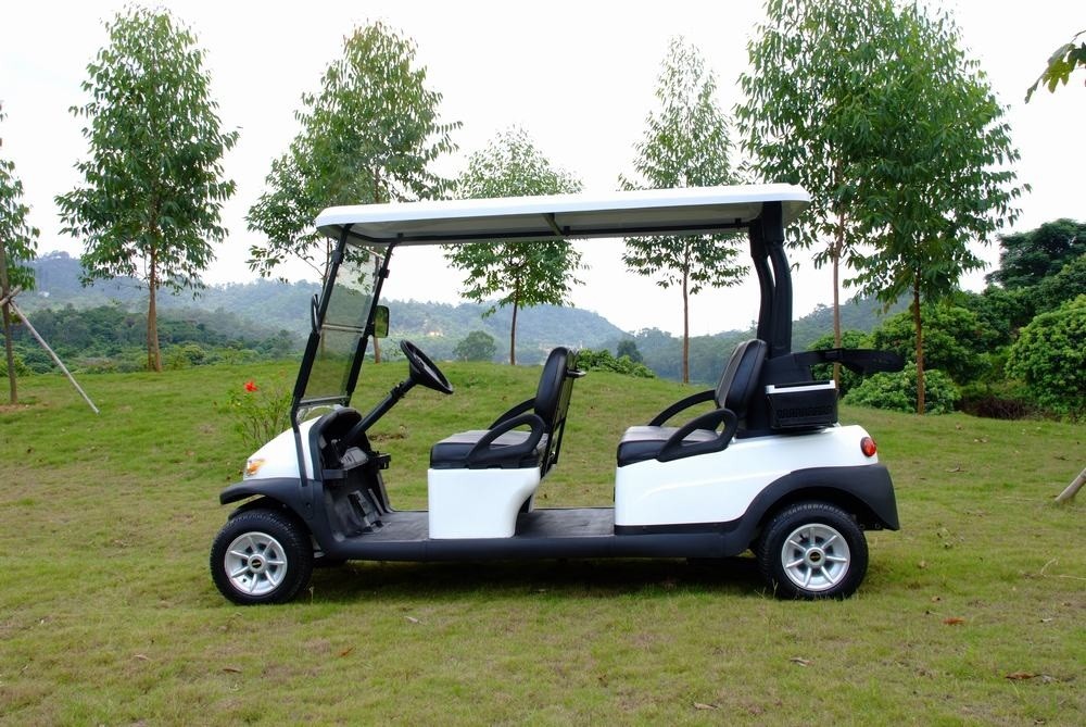 Champagne Color 4 Seater Golf Cart Electric Vehicles With 3.7kw KDS Motor