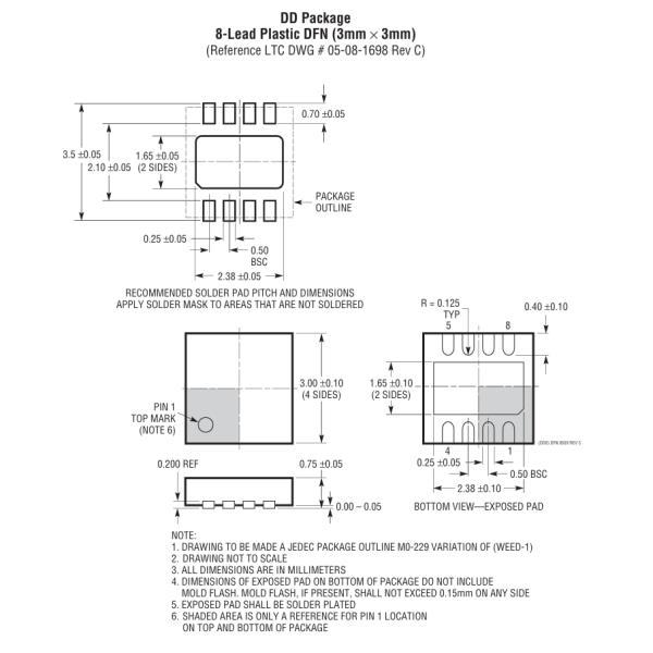 LTC3624IMSE-5 5V 1A Synchronous Buck Regulator with 95% Efficiency 2.7-5.5V Input 2.25MHz Switching