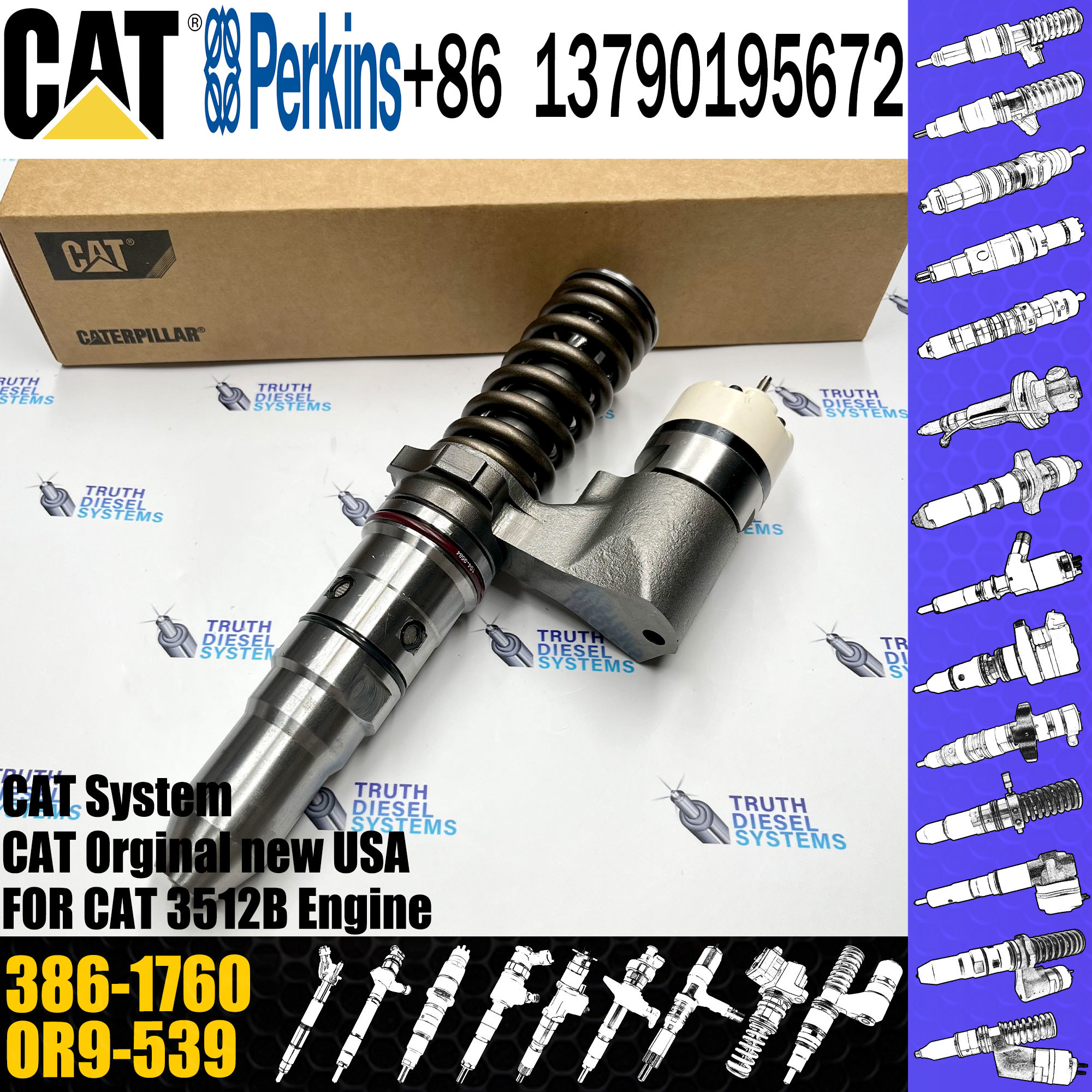 common rail injector 230-3255 386-1760 389-1969 379-0509 386-1771 10R-3255 for Excavator