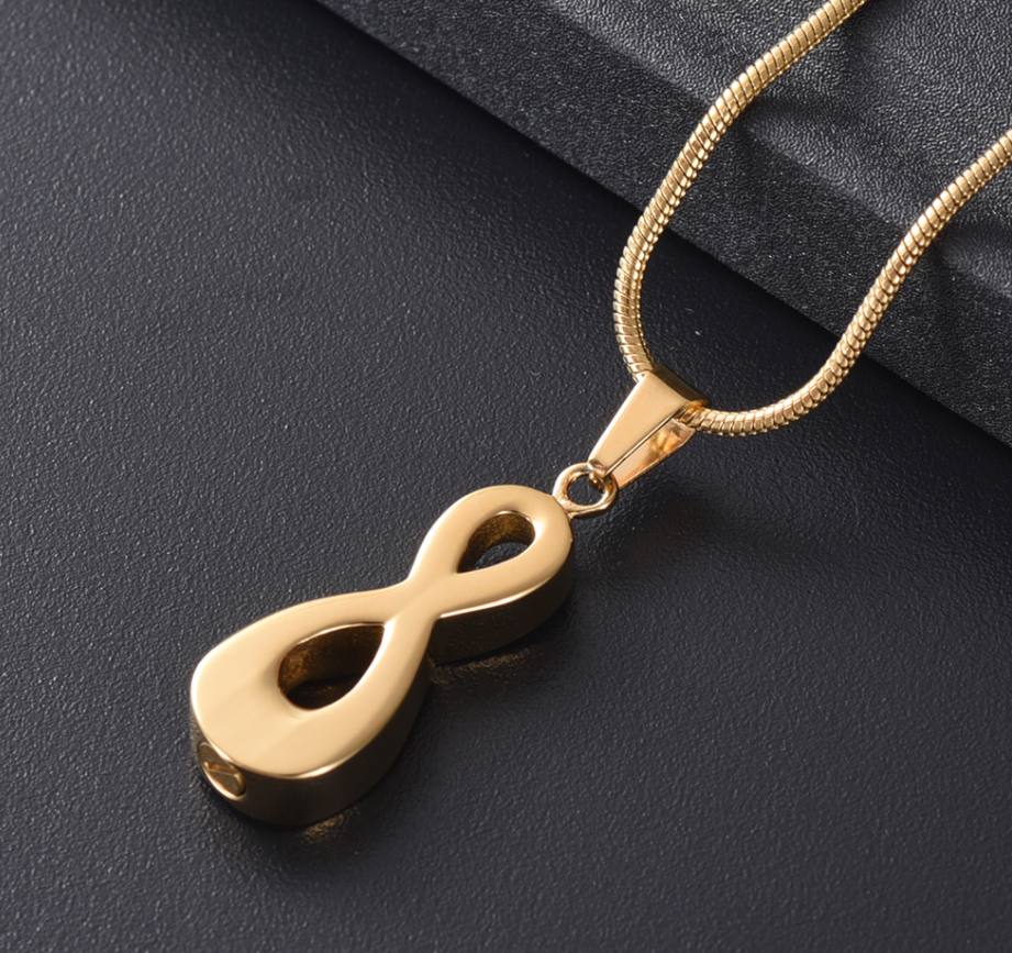 Ashes Pendant With Cubic Zircon Keepsake Urn For Human Pet 18K Gold Plated Decoration
