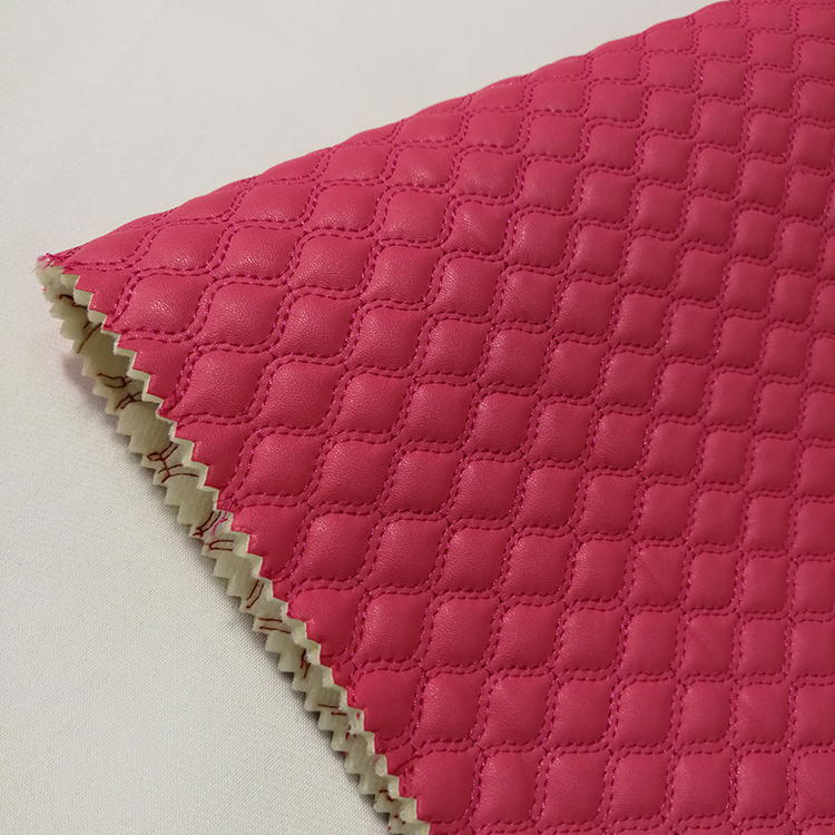Wholesale quilted Synthetic embroidered PU shoe leather