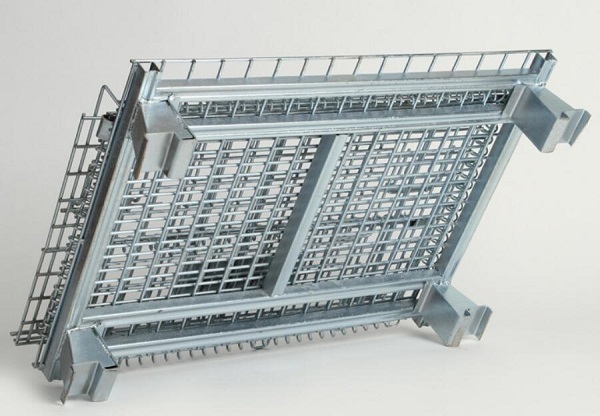 Medium Duty 600lbs Wire Container with Half Drop Gate Cold Galvanized Surface