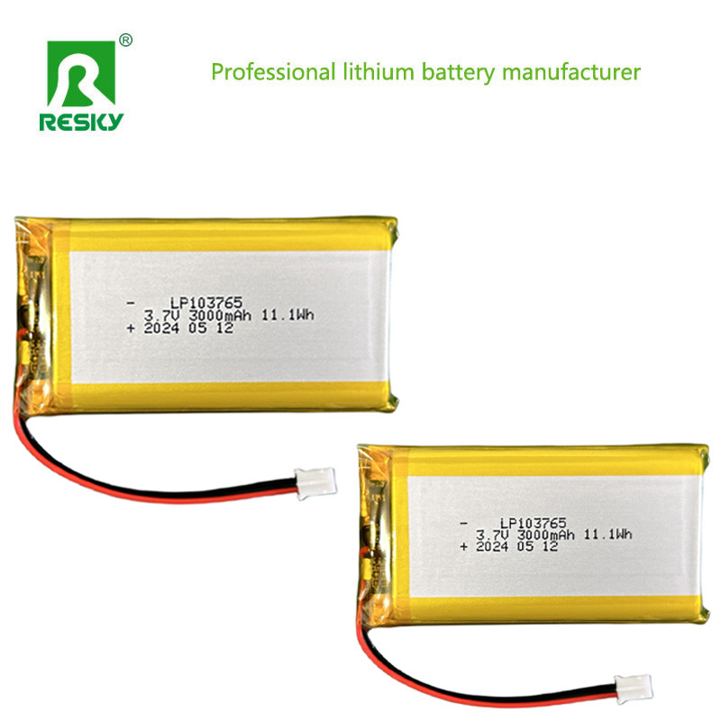 Solar Lithium Polymer Battery Cell 103765 3.7V 7.4V 3000mAh 11.1wh With Jst Connector