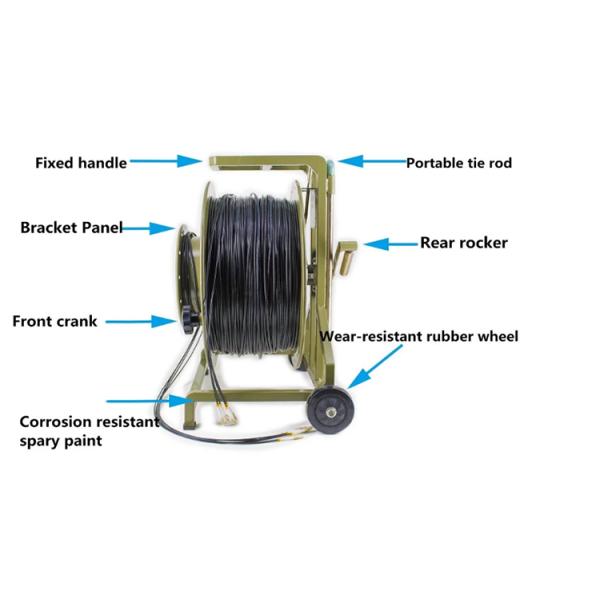 Portable Field Deployable Tactical Fiber Optic Cable Reel 500 Meter