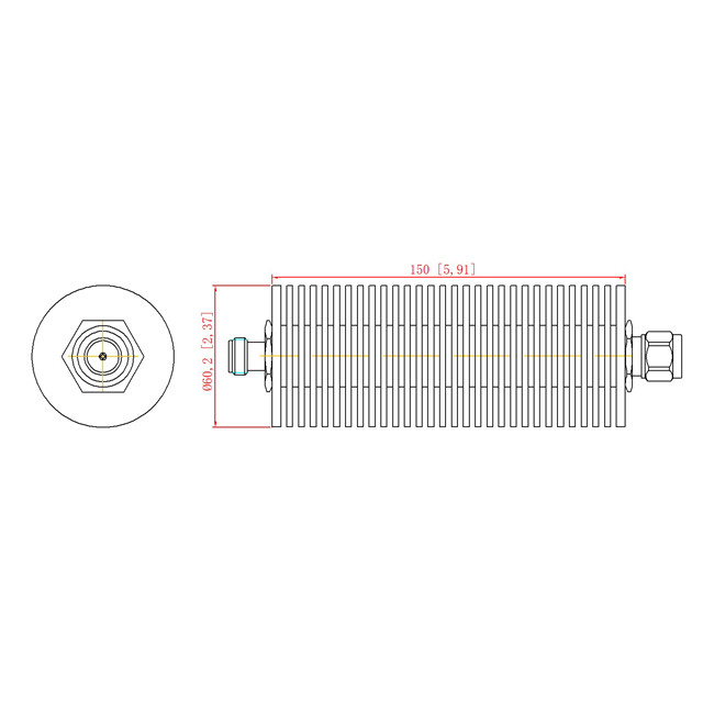 DC-4000MHz 100W Attenuator N Male To N Female