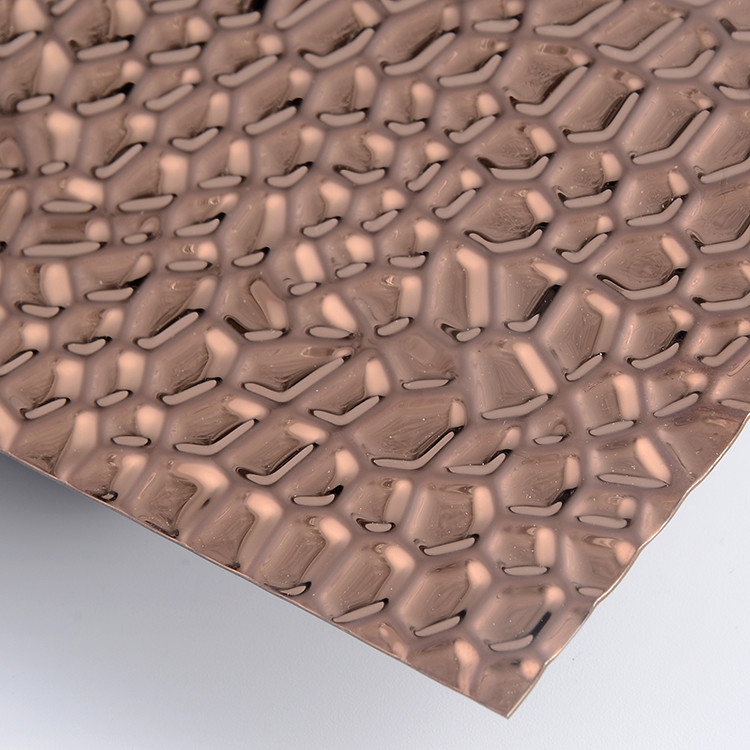 304 201 Hammered Stainless Steel Sheet Metal 2B Finish PVD Rose Gold Color