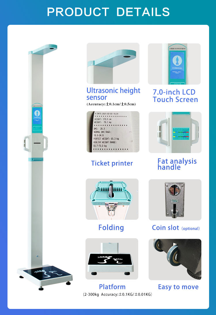 Digital Height Weight Body Composition Analyzer Machine Height Weight Scale