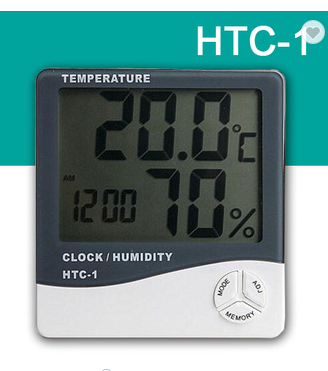 Temperature Humidity Meter Digital Thermometer Hygrometer Weather Station Alarm Clock HTC-1
