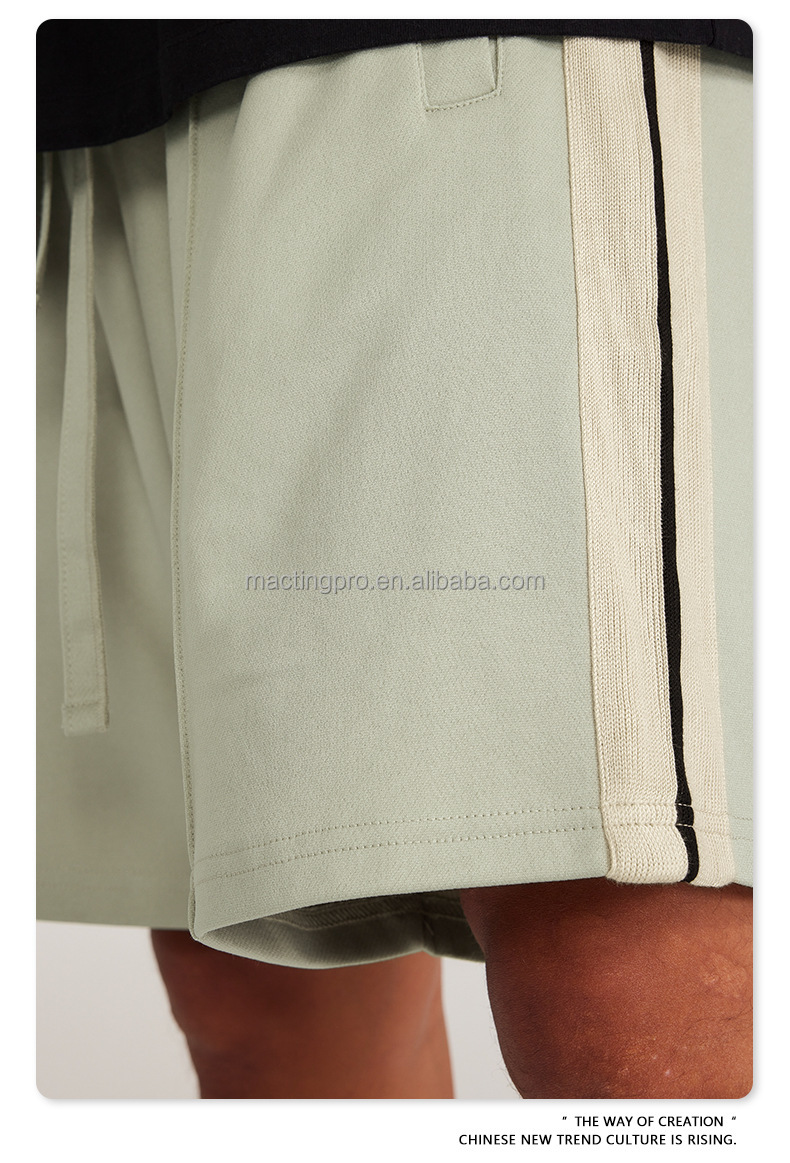 2024 Summer Men's Polyester Gym Running Side Striped Sweat Shorts in Basic Style