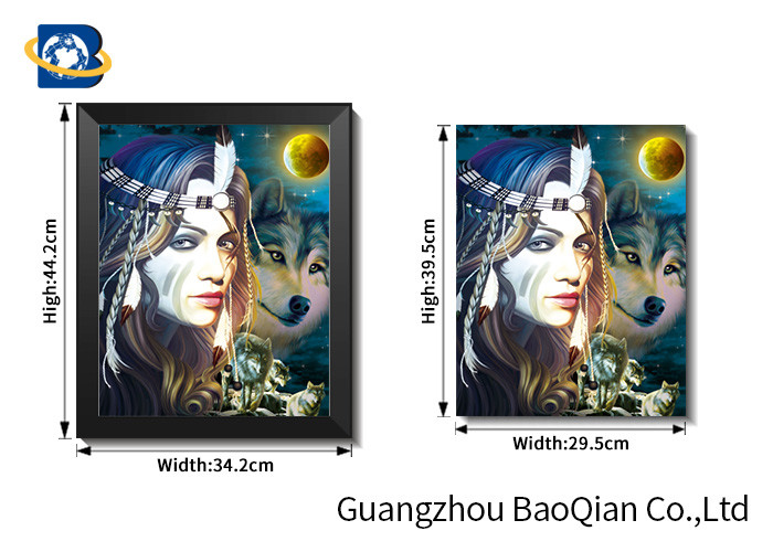 Custom Lenticular 3d Flip Picture Of Pretty Girl And Animal For Home Decoration