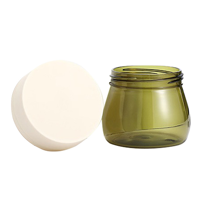 30g 50g 80g 100g Cosmetic Clear Green Glass Jar With Plastic Lid For Body Cream