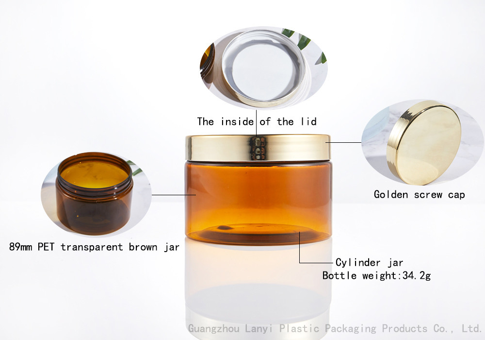 Amber Body Butter 250ml 400ml PET Clear Cosmetic Jars