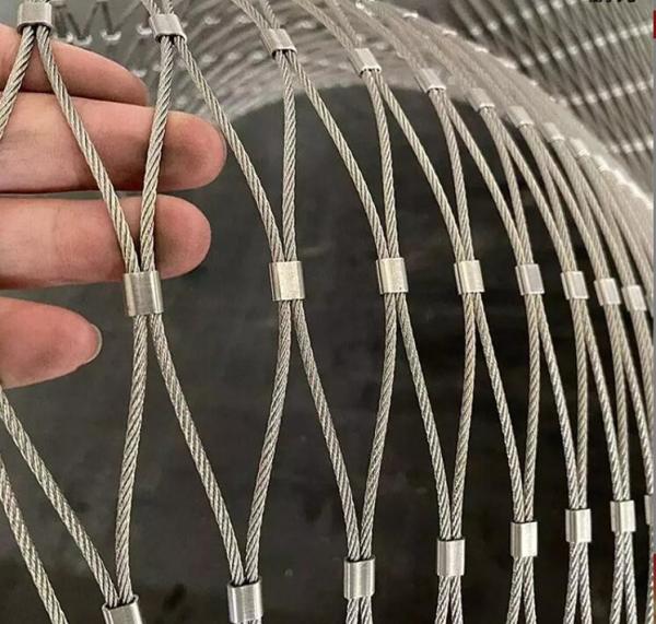 Customized Silver Stainless Steel Rope Mesh Recyclable Maintenance Free for