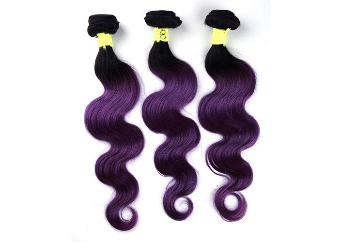 Purple Color Soft 14 Inch Brazilian Virgin Hair Body Wave For Wedding