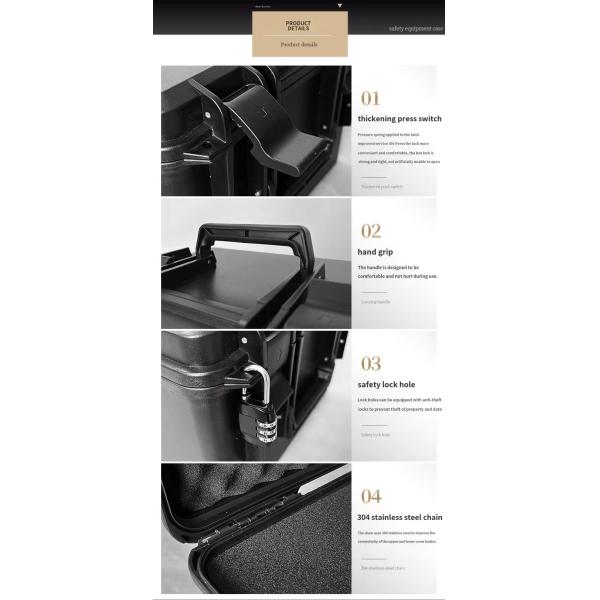 EA-2925T OEM Hard Plastic Protective Case with 304 Stainless Steel Hinges Ergonomic Handle and Secure Latch for Camera