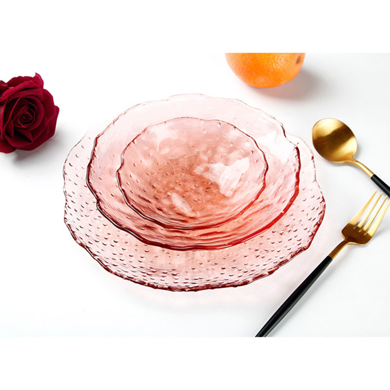 FDA Thick 4mm Irregular Shaped Glass Tableware Set