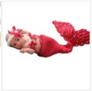 Quality Baby Photography Prop Crochet Knitted Baby Hats Girl Boy Baby Costume Mermaid style for sale