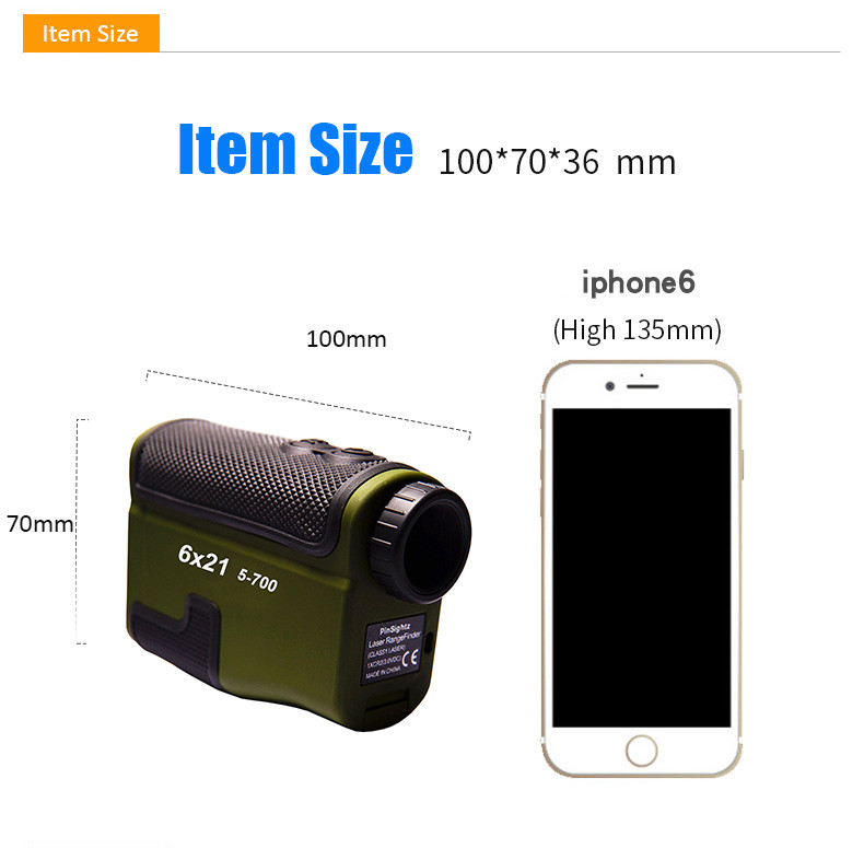 Bow Hunting Laser Golf Range Finder 6X21 With Accurate Slope Function Pin Seeker