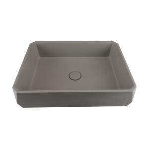 China Taupe Clay Counter Top Table Concrete Wash Basin Matte Finish on sale