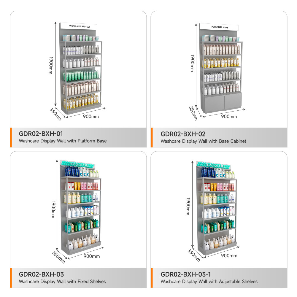 Retail Display Counter Grey Wooden Skincare Cabinet With Light Box For Visual Merchandising Store Display Furniture And Space-Saving Shop Table