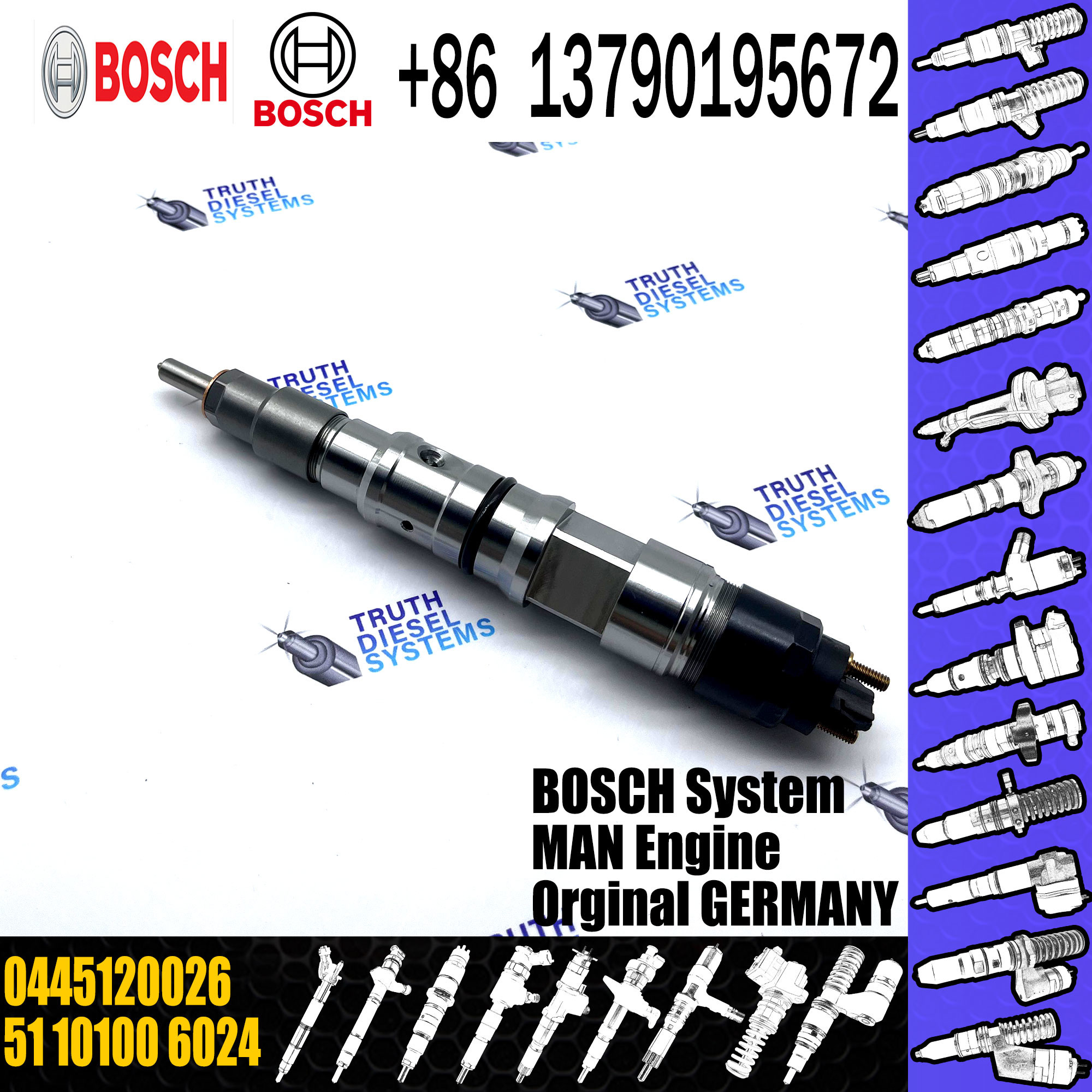 High Quality Brand New Fuel injector 0445120028 0445120026 0445120025 for Diesel Engine