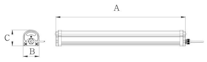 Durable Dust Proof Led Lights Vapor Proof Led Light BOKE Driver AC 100~277V