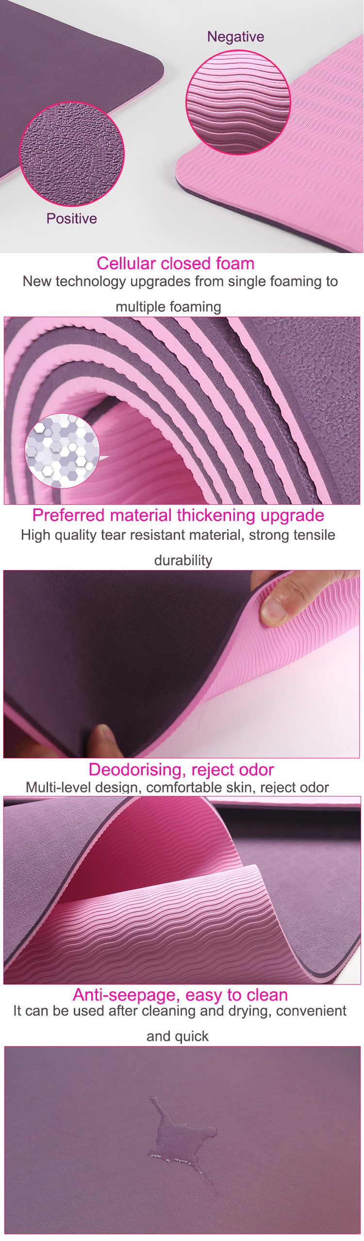 1730MM 3MM Non Toxic Pilates Body Fit Yoga Mat Gym 2.04KG Anti Slip Exercise
