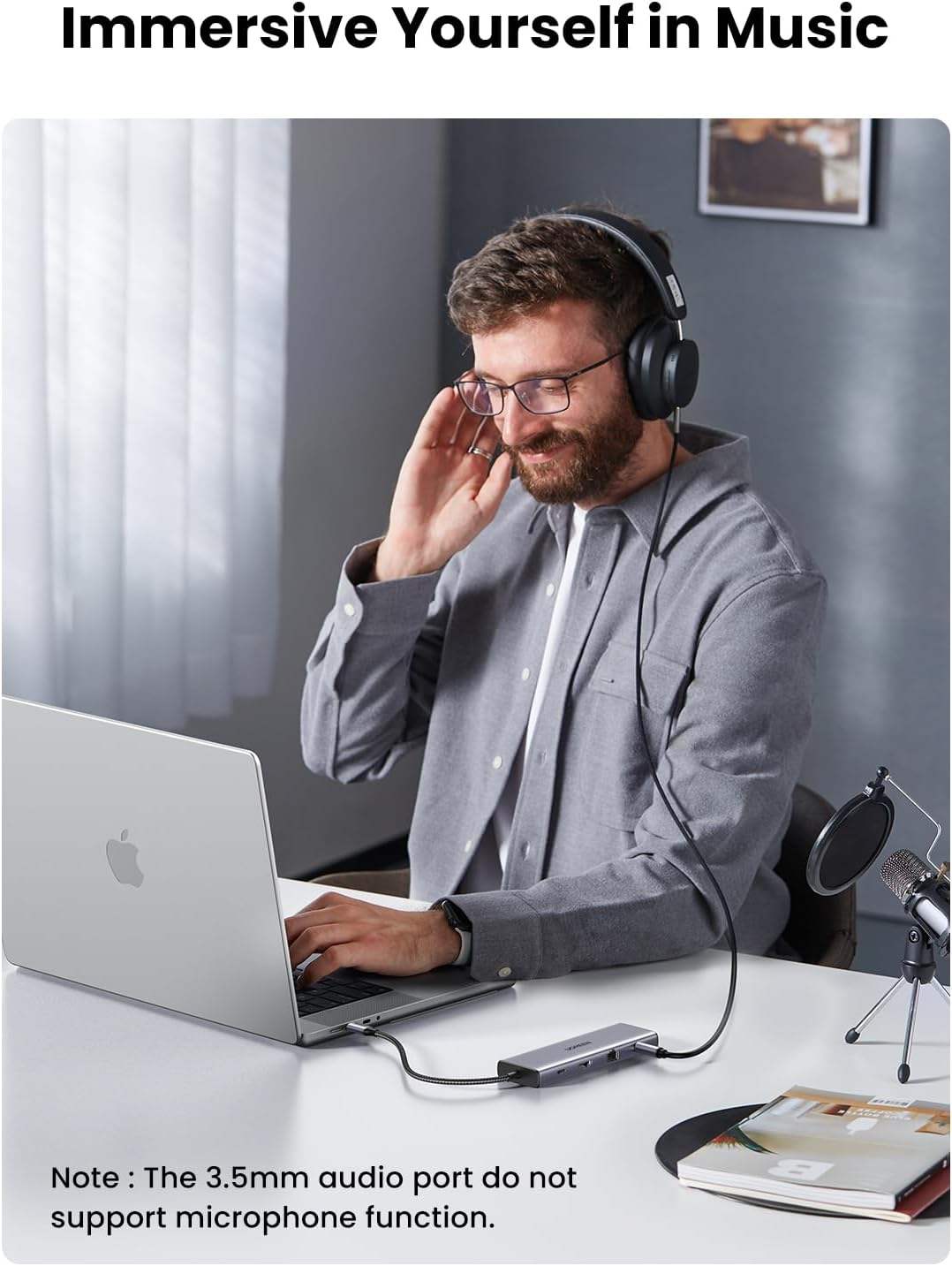 USB C Hub, 10-in-1 USB-C Dongle with 4K-HDMI & VGA Dual Monitor,1Gbps Ethernet,100W PD,3 USB 3.0 Ports,3.5mm Audio Jack