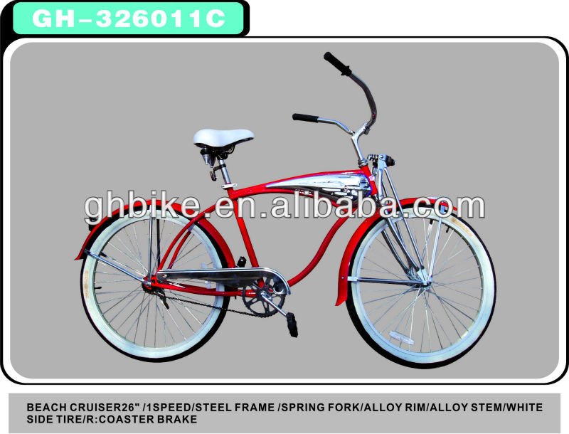26" Spring Suspension Fork Beach Cruiser Bike Vintage City Bicycle with CE ISO9001 CPSC