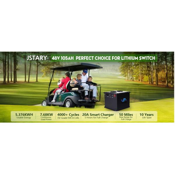 105Ah 48V Lithium Golf Cart Battery Smart Charger Iron Enclosure Golf Cart Lithium Batteries