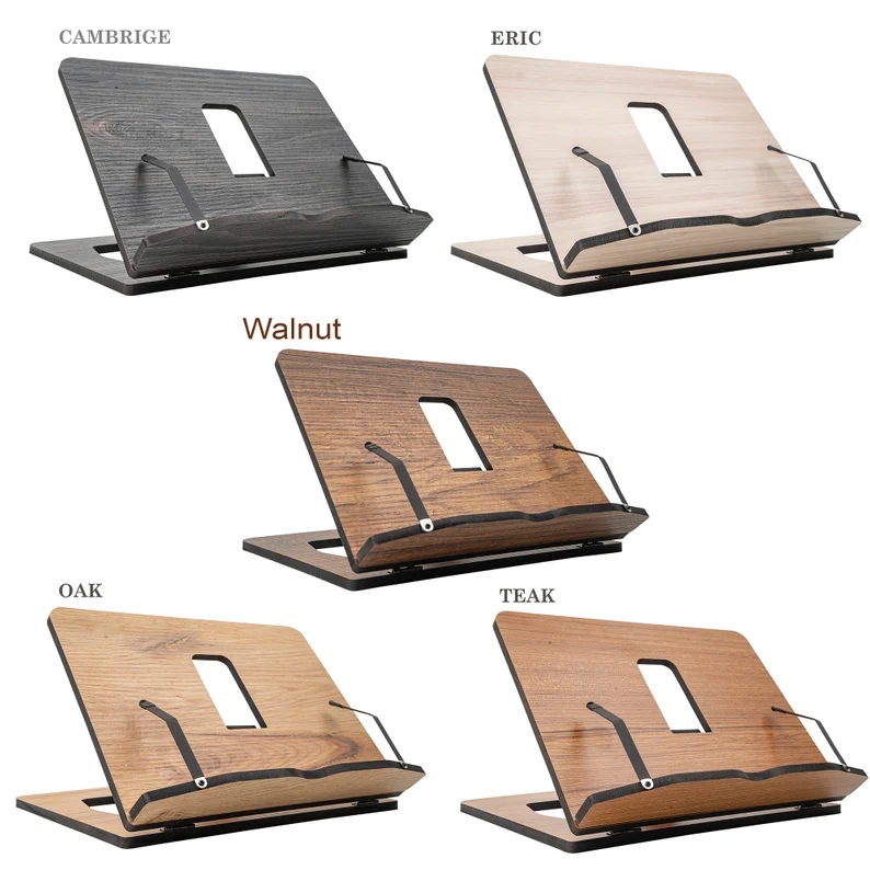 Personalized Adjustable Wooden Book Stand & Cookbook Recipe Holder Custom Foldable Portable Bible Stand Book Reader Bookend