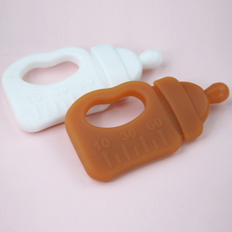 Custom New Design Bottle Teeth Chew Stick Silicone BPA Free Baby Teether toy with box