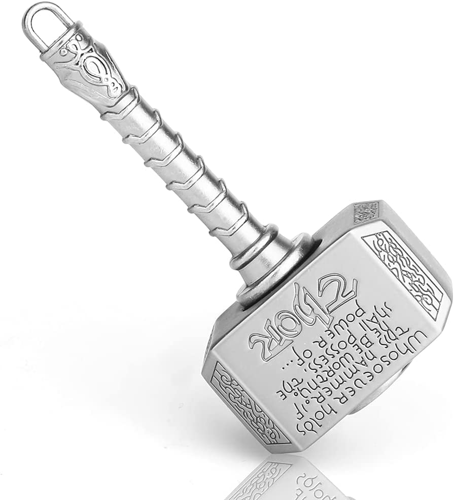 Pressure Relief Metal Sensory Fidget Spinner Toy for Kids and Adults Thor's Hammer Design