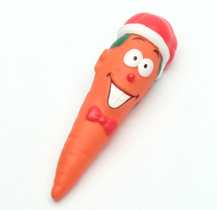 Funny Carrot Christmas Gift top vinyl toy with squeaky for dog and car