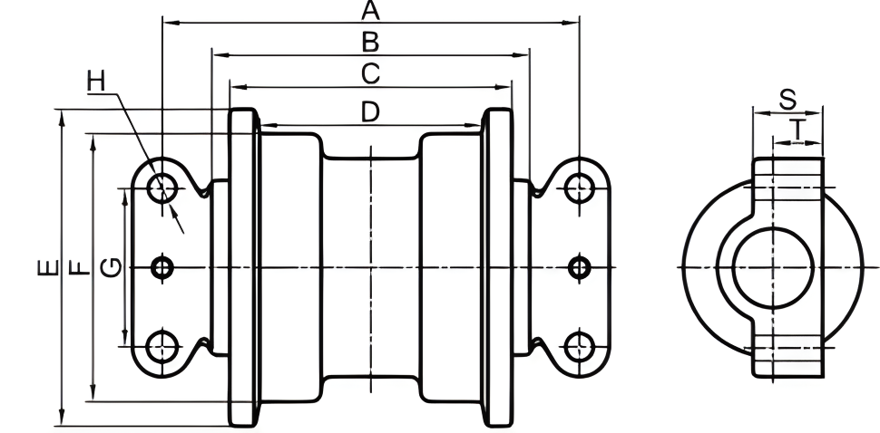 PC200 E320 D6D D85 D7G D65 EC210 Excavator Track Roller and Lower Roller for Roller Track