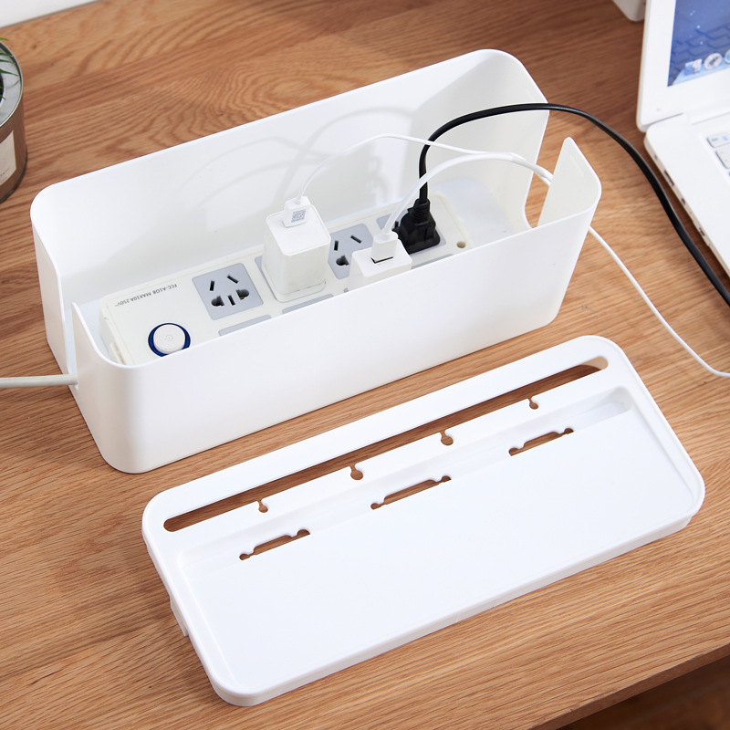 Customized Eco-Friendly Cable Management Holder Rectangle Cable Box Organizer for Electric Wire Storage