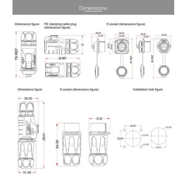 Cnlinko M20 2 Pin Electrical Waterproof Connector 2 Pole Connector for LED ConnectorIndustrial Controller AV System