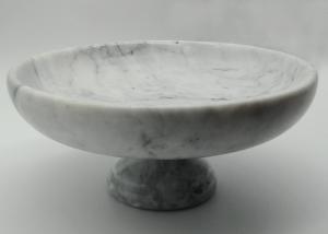 China 10 Inch Solid Stone Serving Bowl , Real Marble Fruit Bowl With Stand on sale