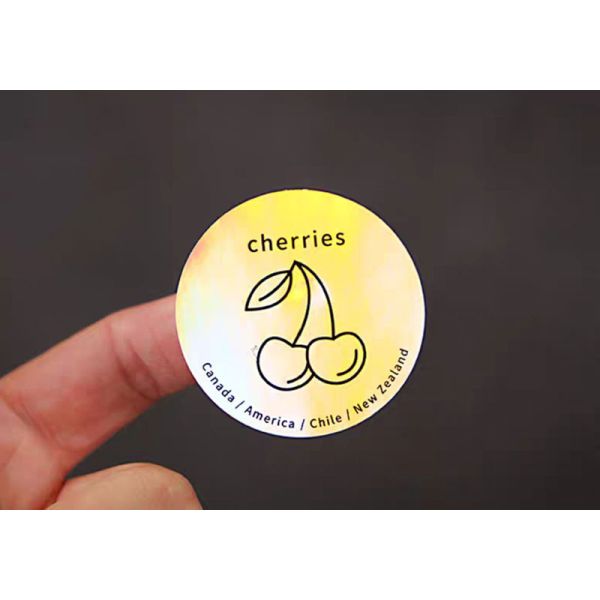 Holographic Fruit Food Packaging Sticker Label Cherry Grape Banana Fruit