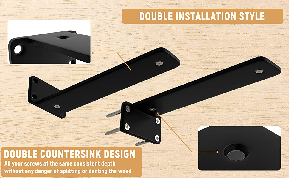 Floating Hidden Metal Shelf Bracket Flexible Design for Hidden Shelves