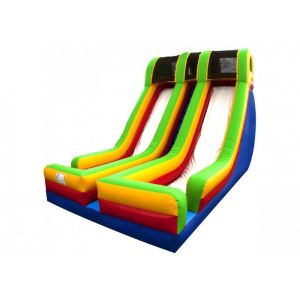 Quality Durable Double Lane Big Blow Up Water Slides With Protect Net On Top for sale
